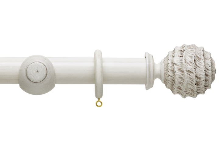 Hallis 45mm Origins Fossil Ball Chalk Stone Wooden Curtain Pole