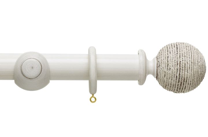 Hallis 45mm Origins Twine Chalk Stone Wooden Curtain Pole