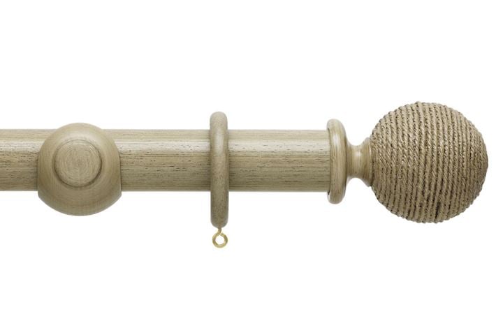 Hallis 45mm Origins Twine Millstone Grey Wooden Curtain Pole