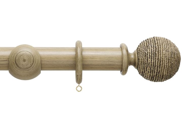 Hallis 45mm Origins Twine Quarry Stone Wooden Curtain Pole