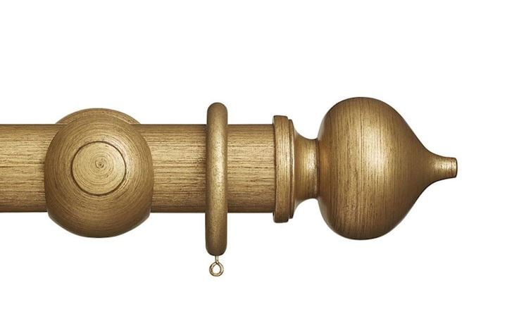 Rolls 55mm Museum Florence Wooden Curtain Pole Antique Gilt