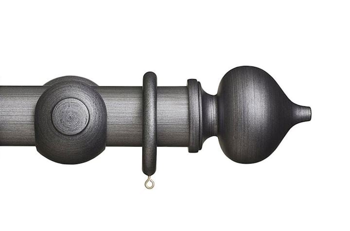 Rolls 55mm Museum Florence Wooden Curtain Pole Satin Pewter