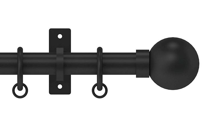 Hallis Arc 25mm Black Ball Curtain Pole