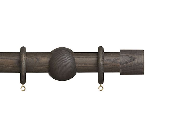 Hallis Eden 35mm Umber End Cap Wooden Curtain Pole