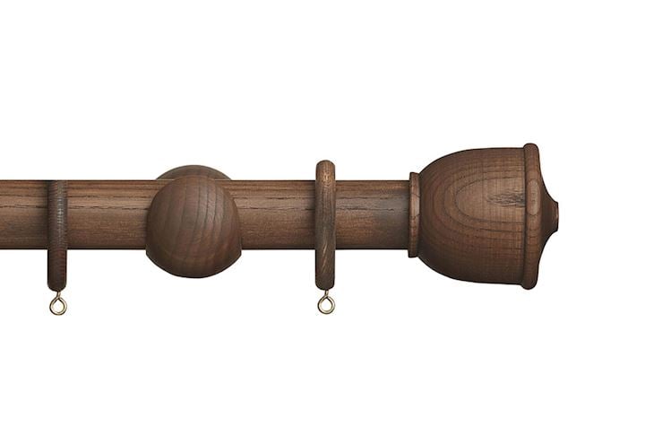 Hallis Eden 35mm Cocoa Urn Wooden Curtain Pole