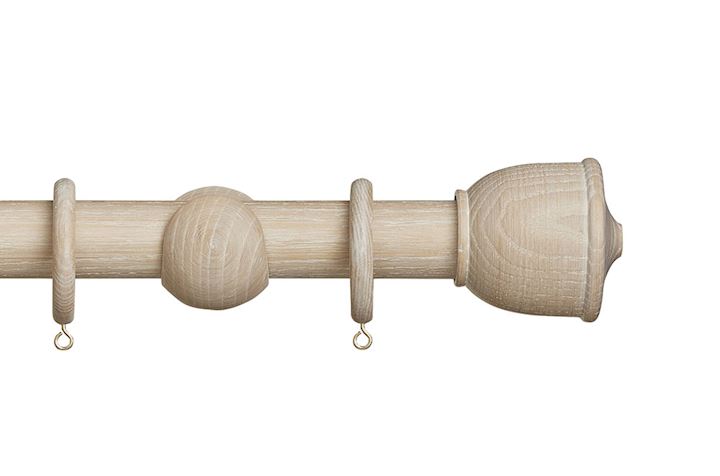 Hallis Eden 35mm Oatmeal Urn Wooden Curtain Pole