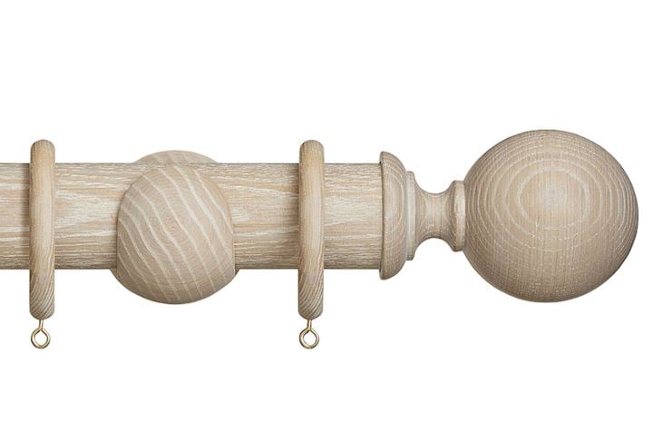 Hallis Eden 45mm Oatmeal Ball Wooden Curtain Pole