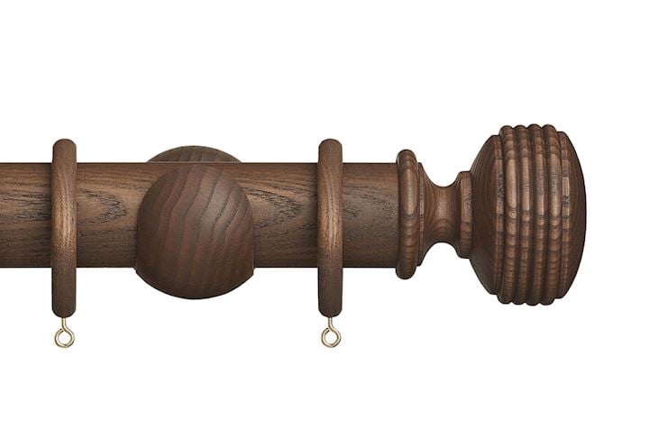 Hallis Eden 45mm Cocoa Ellipse Wooden Curtain Pole