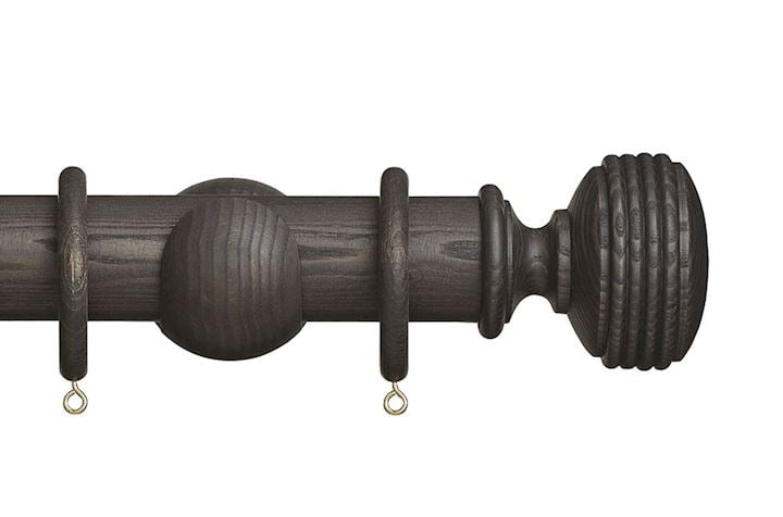 Hallis Eden 45mm Umber Ellipse Wooden Curtain Pole