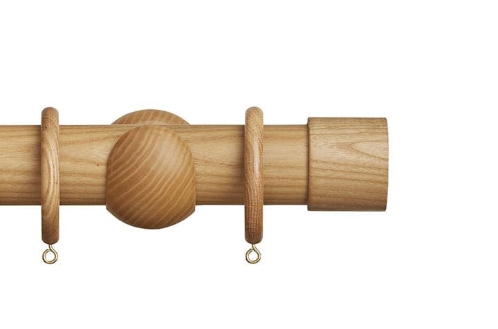 Hallis Eden 45mm Natural Ash End Cap Wooden Curtain Pole