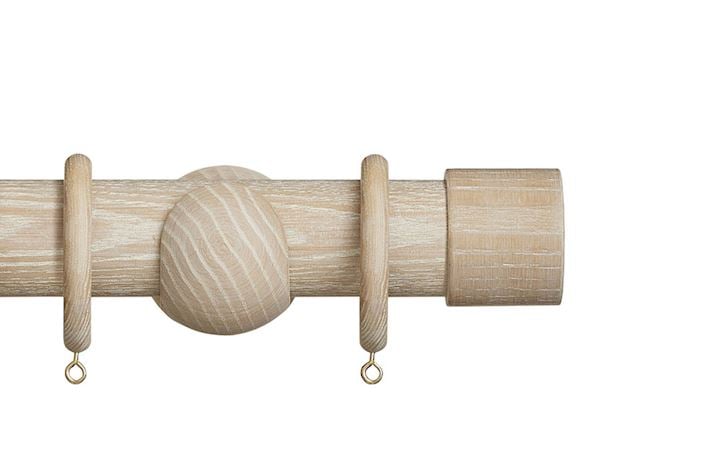 Hallis Eden 45mm Oatmeal End Cap Wooden Curtain Pole