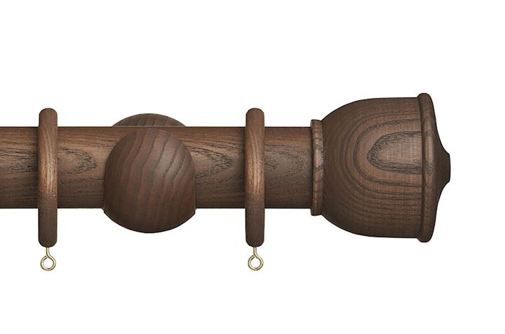 Hallis Eden 45mm Cocoa Urn Wooden Curtain Pole