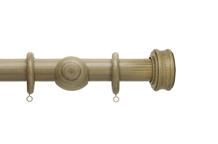 Hallis 35mm Origins Disc Shale Wooden Curtain Pole