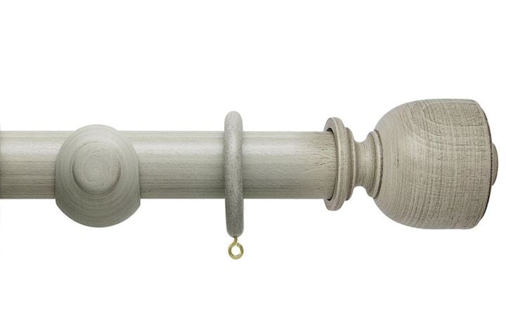 Hallis 45mm Origins Tulip Urn Flint Grey Wooden Curtain Pole