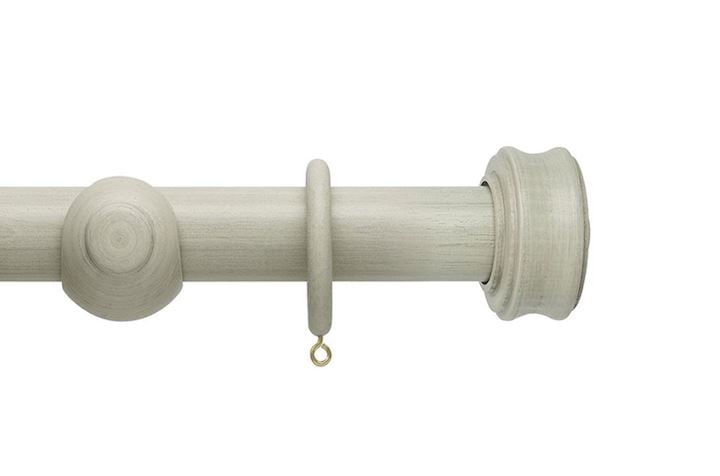 Hallis 45mm Origins Disc  Flint Grey Wooden Curtain Pole