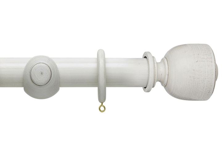 Hallis 45mm Origins Tulip Urn Chalk Stone Wooden Curtain Pole