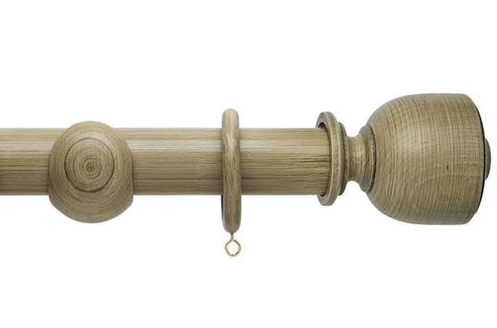 Hallis 45mm Origins Tulip Urn Shale Wooden Curtain Pole