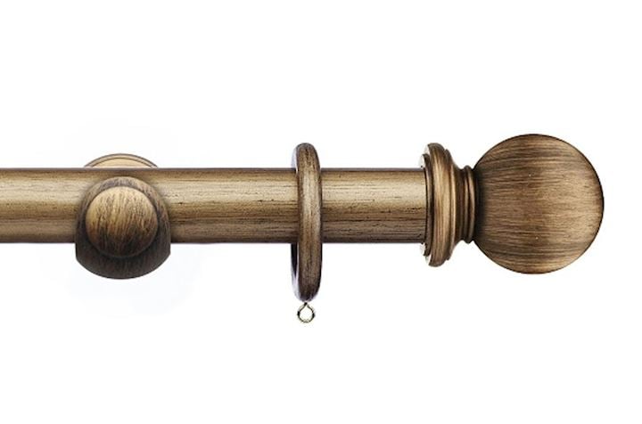 Integra 35mm Masterpiece Ball Black Gold Wooden Curtain Pole