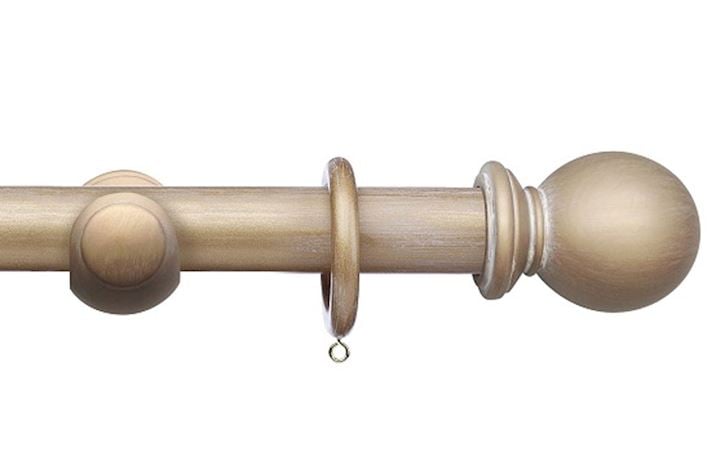 Integra 35mm Masterpiece Ball Cream Gold Wooden Curtain Pole