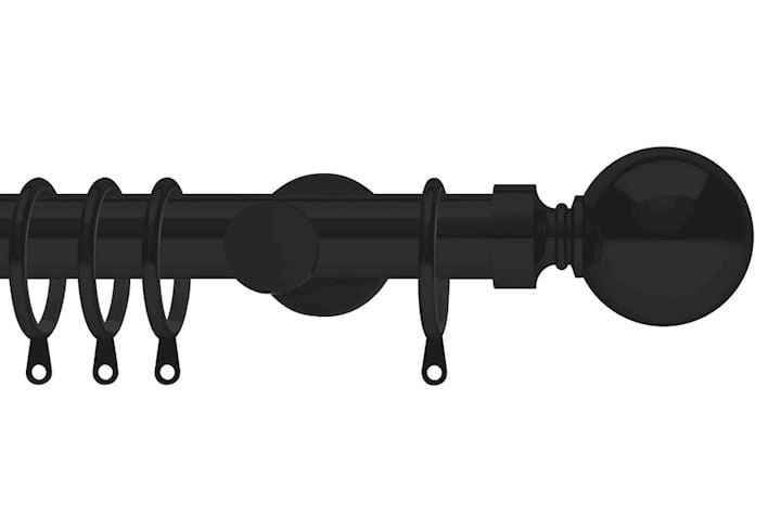 Integra 28mm Elements Belgravia Matt Black Metal Curtain Pole