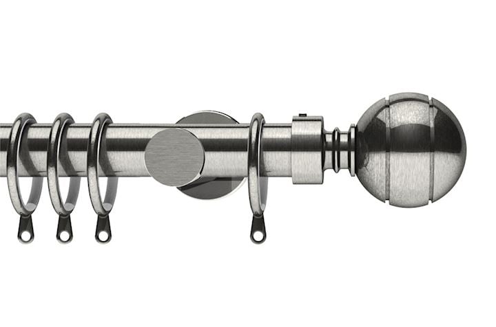 Integra 28mm Elements Lexington Satin Steel Metal Curtain Pole