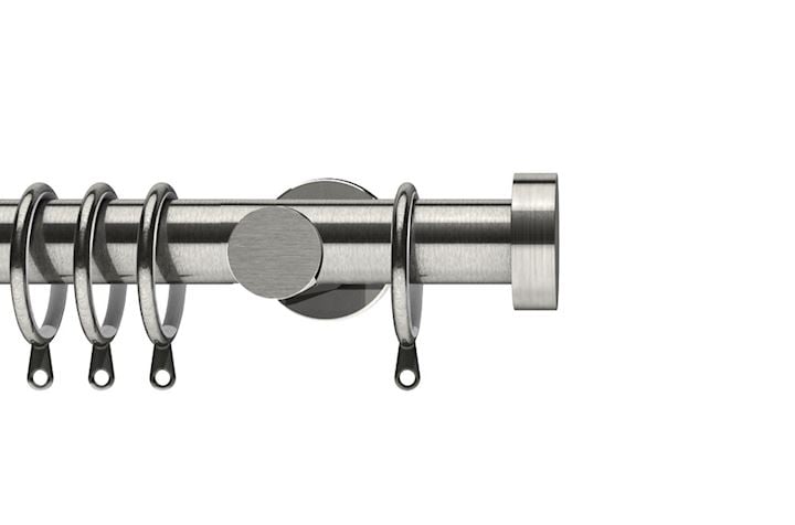 Integra 28mm Elements Stud Satin Steel Metal Curtain Pole