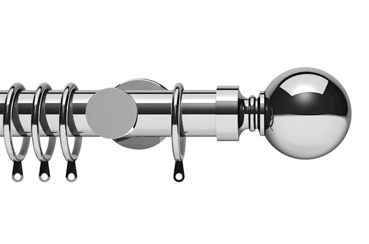 Integra 35mm Elements Belgravia Chrome Metal Curtain Pole