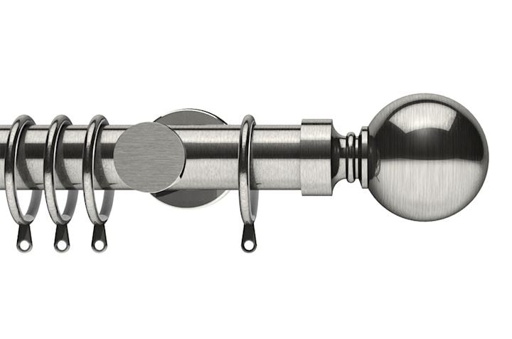 Integra 35mm Elements Belgravia Satin Steel Metal Curtain Pole