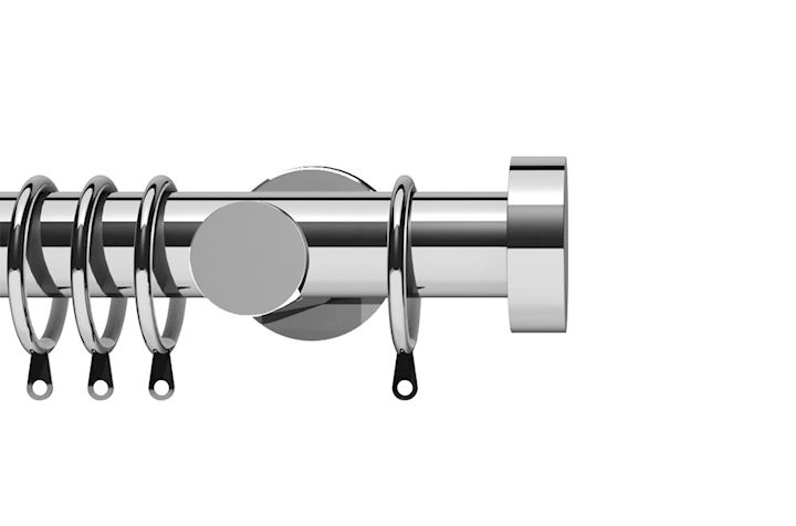 Integra 35mm Elements Stud Chrome Metal Curtain Pole