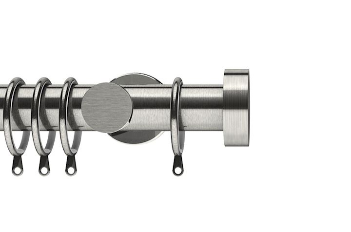 Integra 35mm Elements Stud Satin Steel Metal Curtain Pole