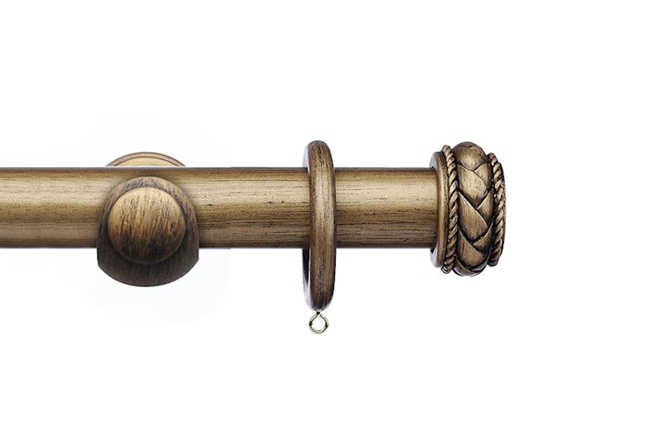 Integra 35mm Masterpiece Byzantine Black Gold Wooden Curtain Pole