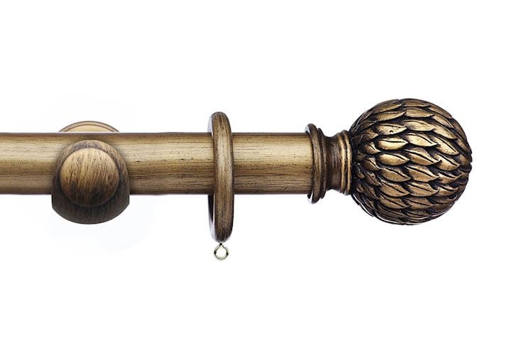 Integra 35mm Masterpiece Phoenix Black Gold Wooden Curtain Pole