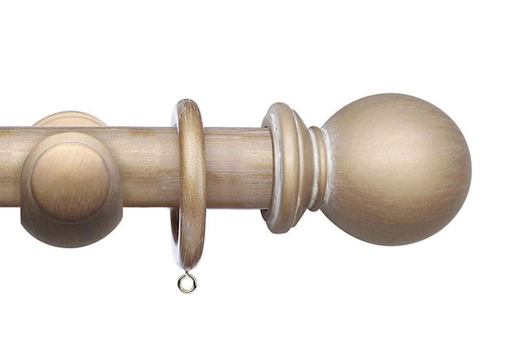 Integra 50mm Masterpiece Ball Cream Gold Wooden Curtain Pole