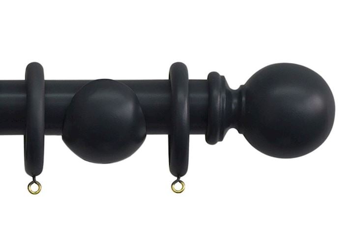 Jones 35mm Shore Wooden Curtain Pole Black