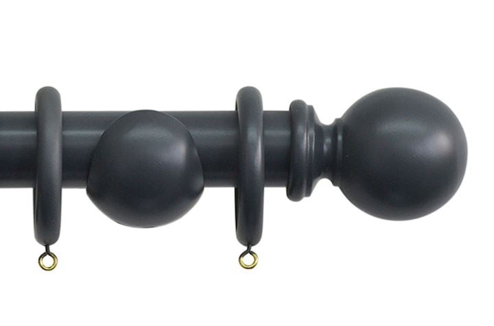 Jones 35mm Shore Wooden Curtain Pole Charcoal