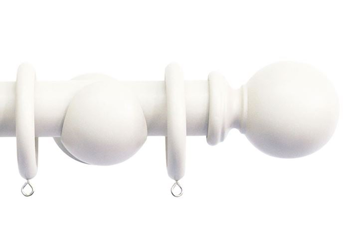 Jones 35mm Shore Wooden Curtain Pole White