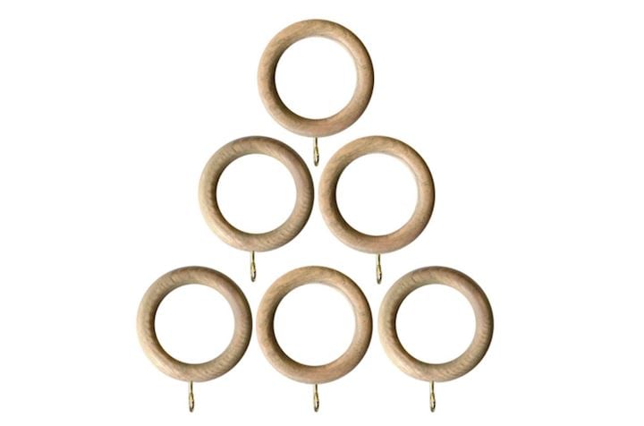 Laura Ashley Mitchell 28mm Washed Oak Wooden Rings