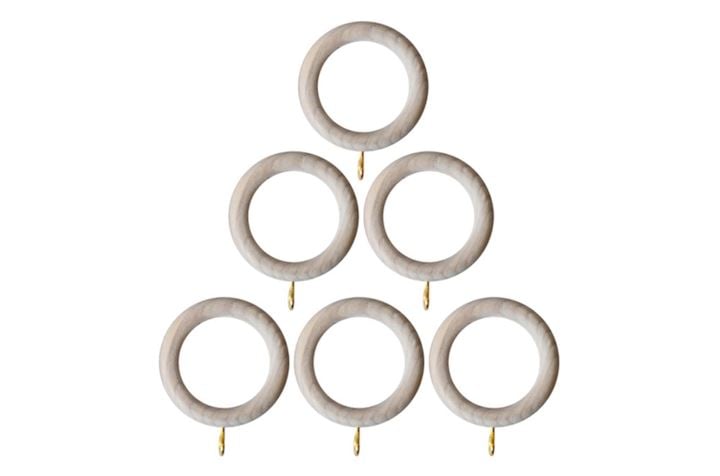 Laura Ashley Mitchell 28mm Washed White Wooden Rings