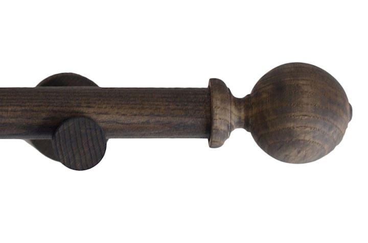 Laura Ashley Mitchell 28mm Wooden Eyelet Pole Dark Chestnut