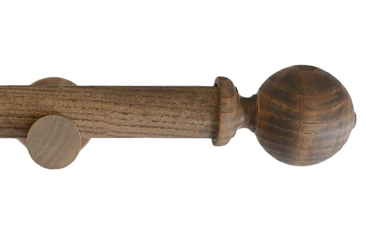 Laura Ashley Mitchell 28mm Wooden Eyelet Pole Light Chestnut
