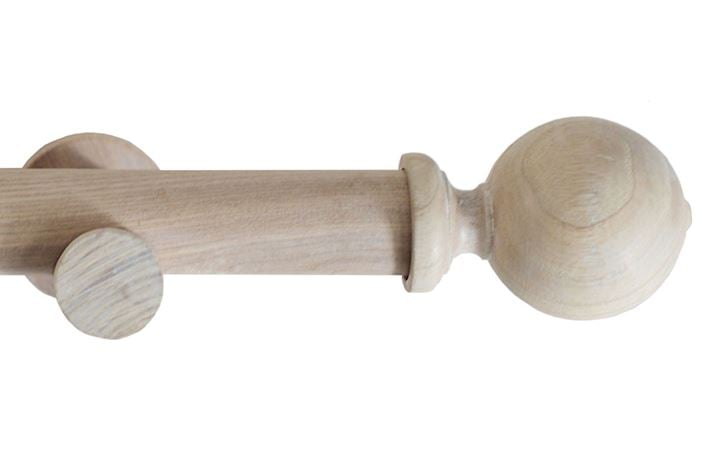 Laura Ashley Mitchell 28mm Wooden Eyelet Pole Washed White