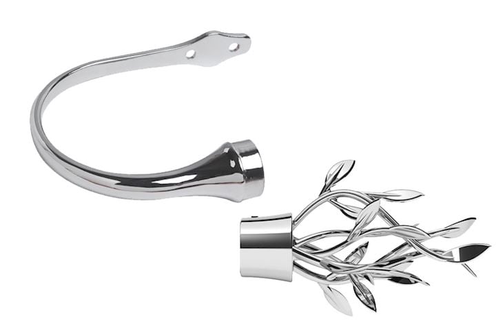 Leaf Curtain Holdback Chrome
