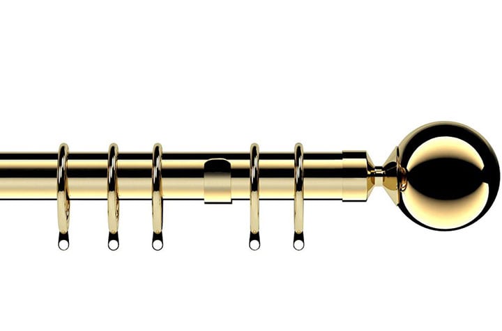 Speedy 28mm Nikola Metal Curtain Pole Bright Brass