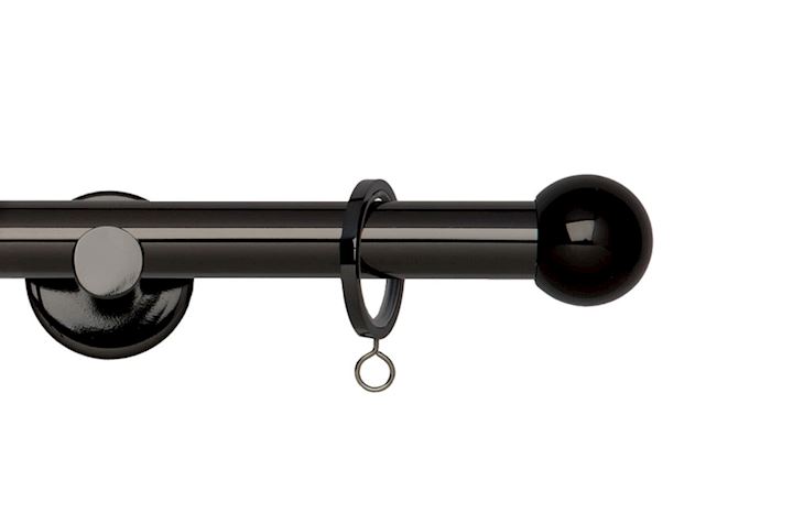 Rolls 19mm Neo Ball Metal Curtain Pole Black Nickel