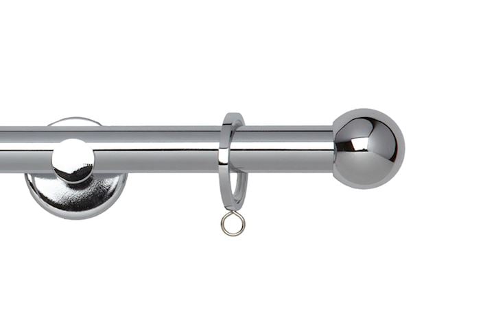 Rolls 19mm Neo Ball Metal Curtain Pole Chrome