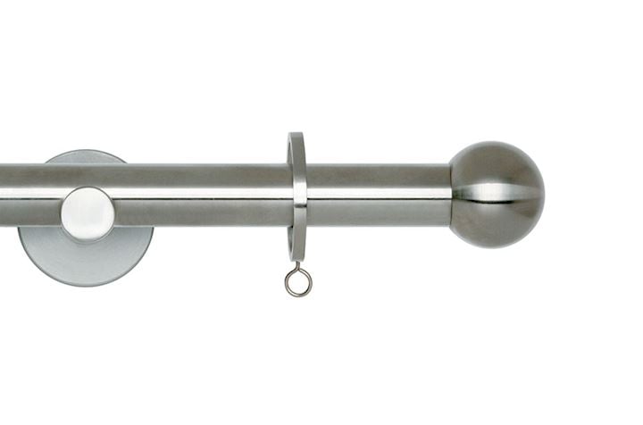 Rolls 19mm Neo Ball 500cm One Piece Stainless Steel Curtain Pole