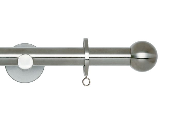 Rolls 19mm Neo Ball Metal Curtain Pole Stainless Steel