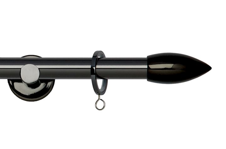 Rolls 19mm Neo Bullet Metal Curtain Pole Black Nickel