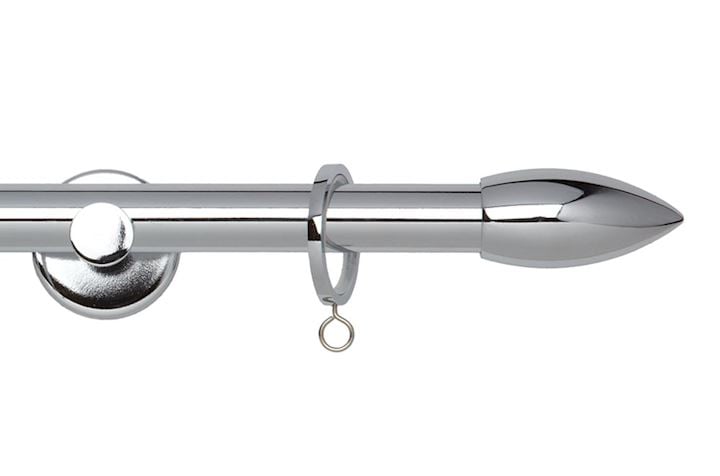 Rolls 19mm Neo Bullet Metal Curtain Pole Chrome