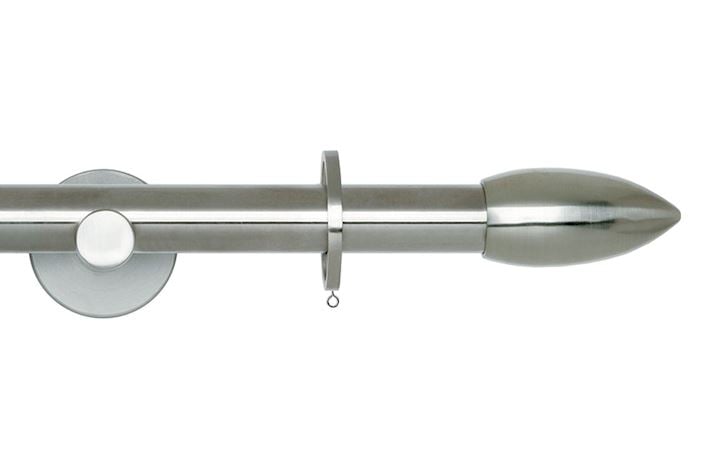 Rolls 19mm Neo Bullet Metal Curtain Pole Stainless Steel